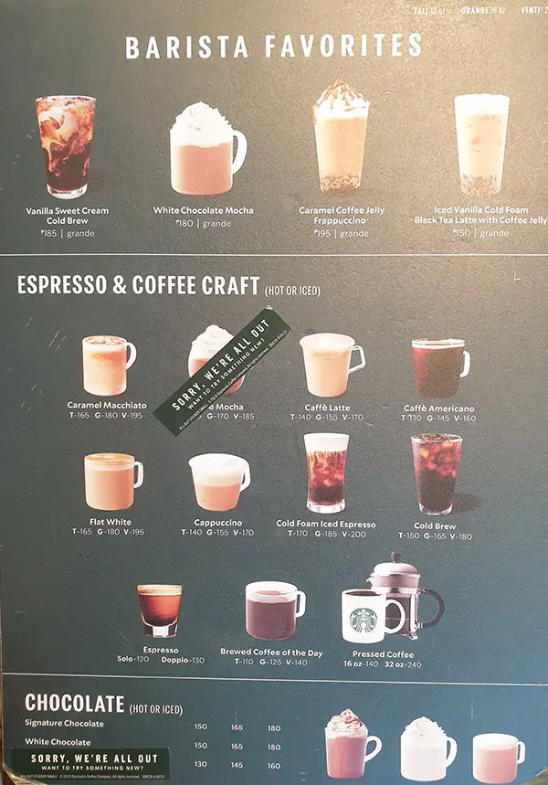 Starbucks Menu (2022) — Starbucks Coffee Prices, Food & More