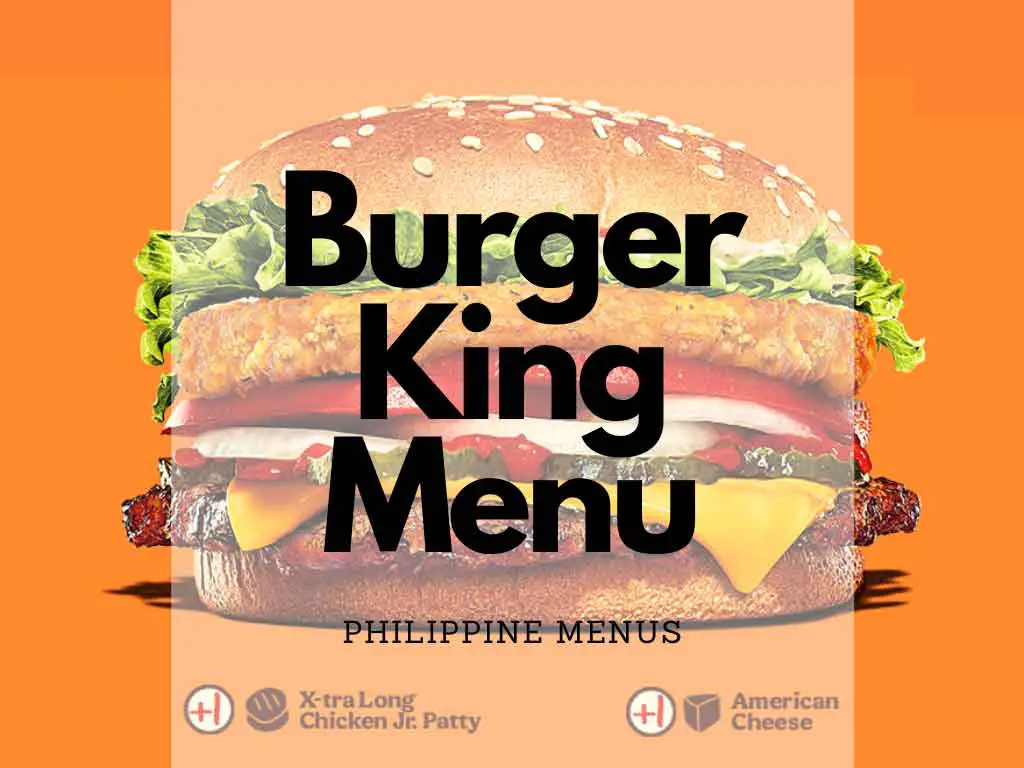 Burger King Menu Cover