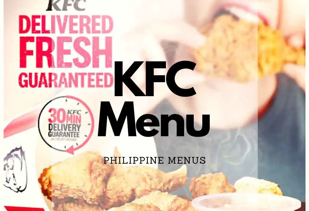 KFC Chicken bucket with a text that says delivered fresh guaranteed