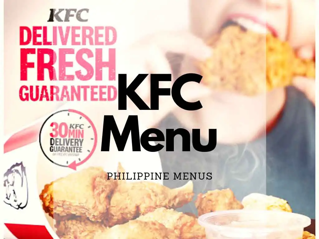 KFC Chicken bucket with a text that says delivered fresh guaranteed