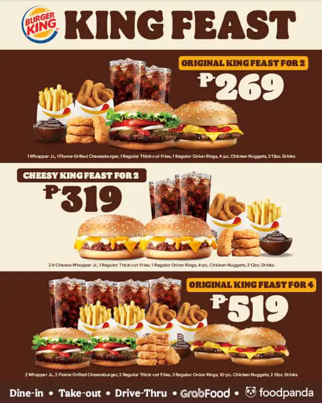 Burger King King Feast Menu 2021