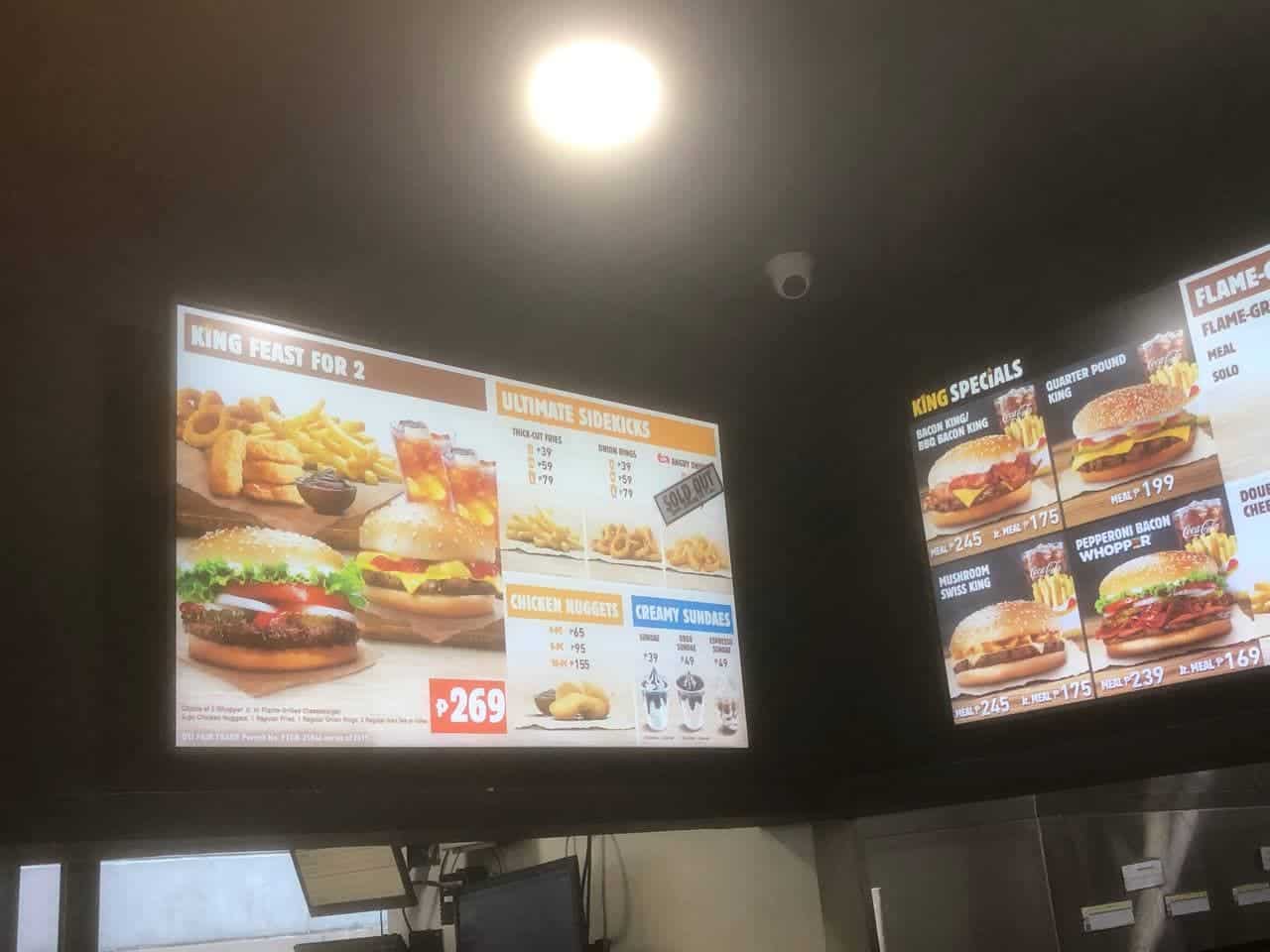 Burger King Menu display in store 2021 1