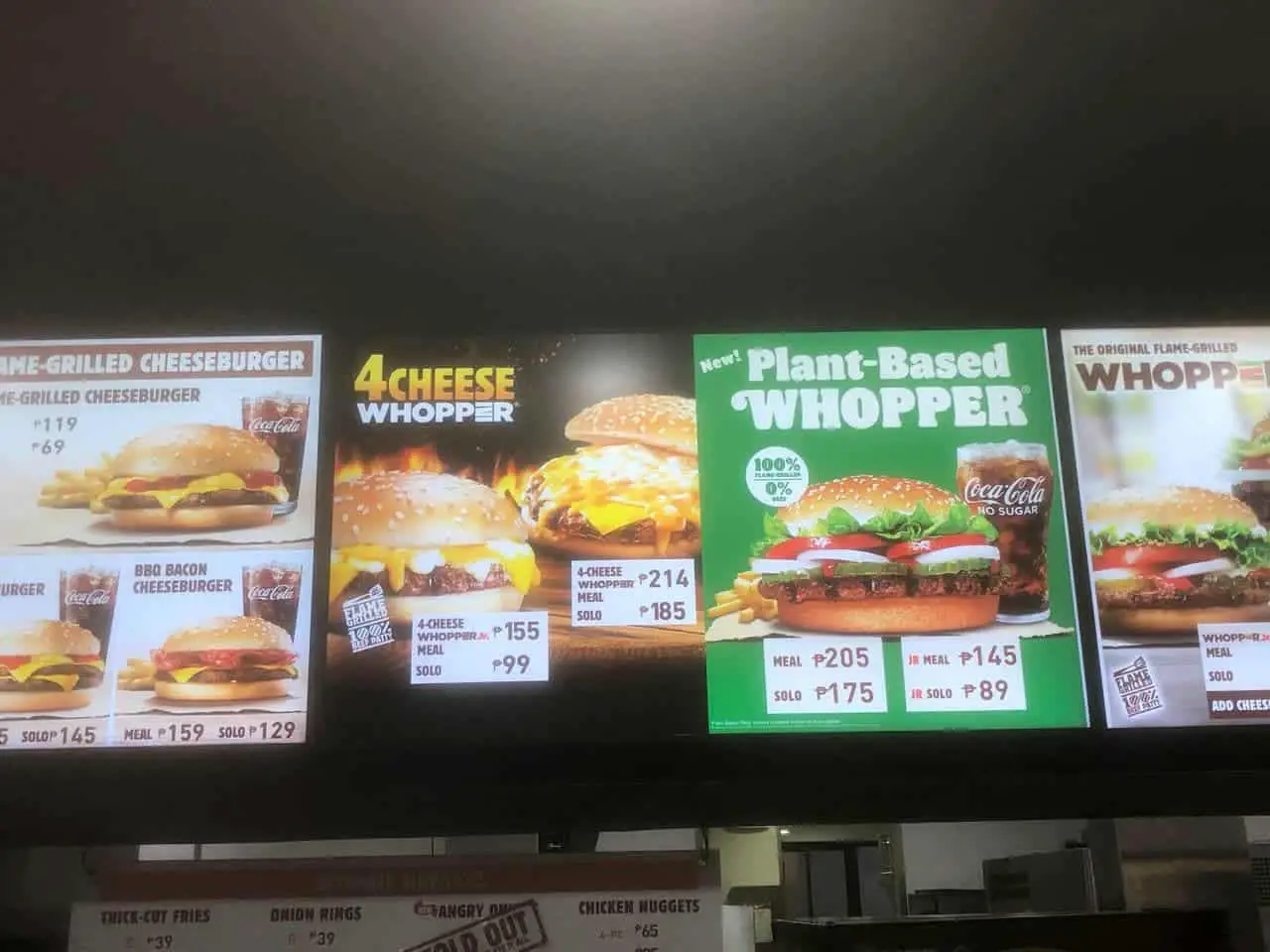 Burger King Menu display in store 2021 3