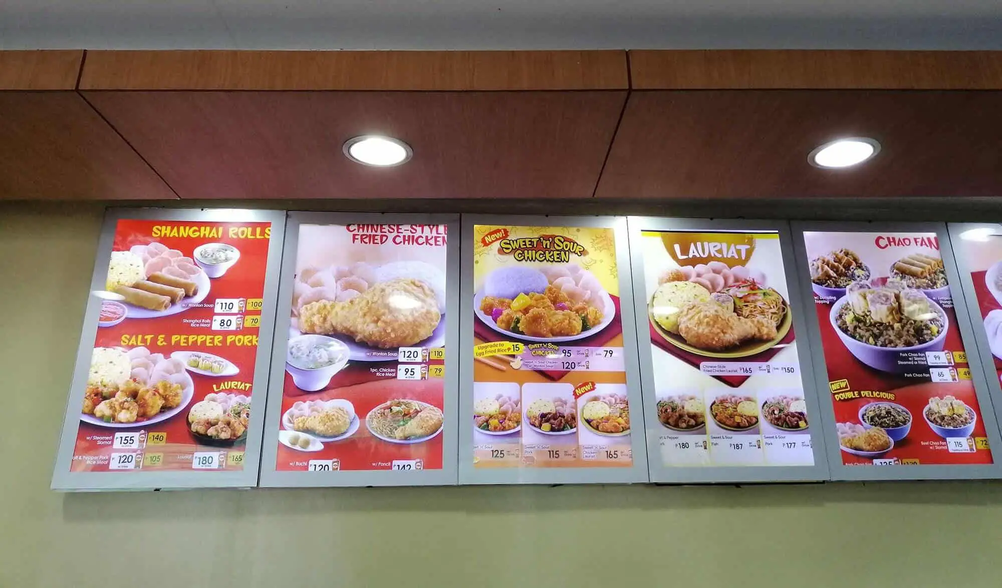Chinese Fried Chicken, Pork, And Shanghai Rolls At Chowking