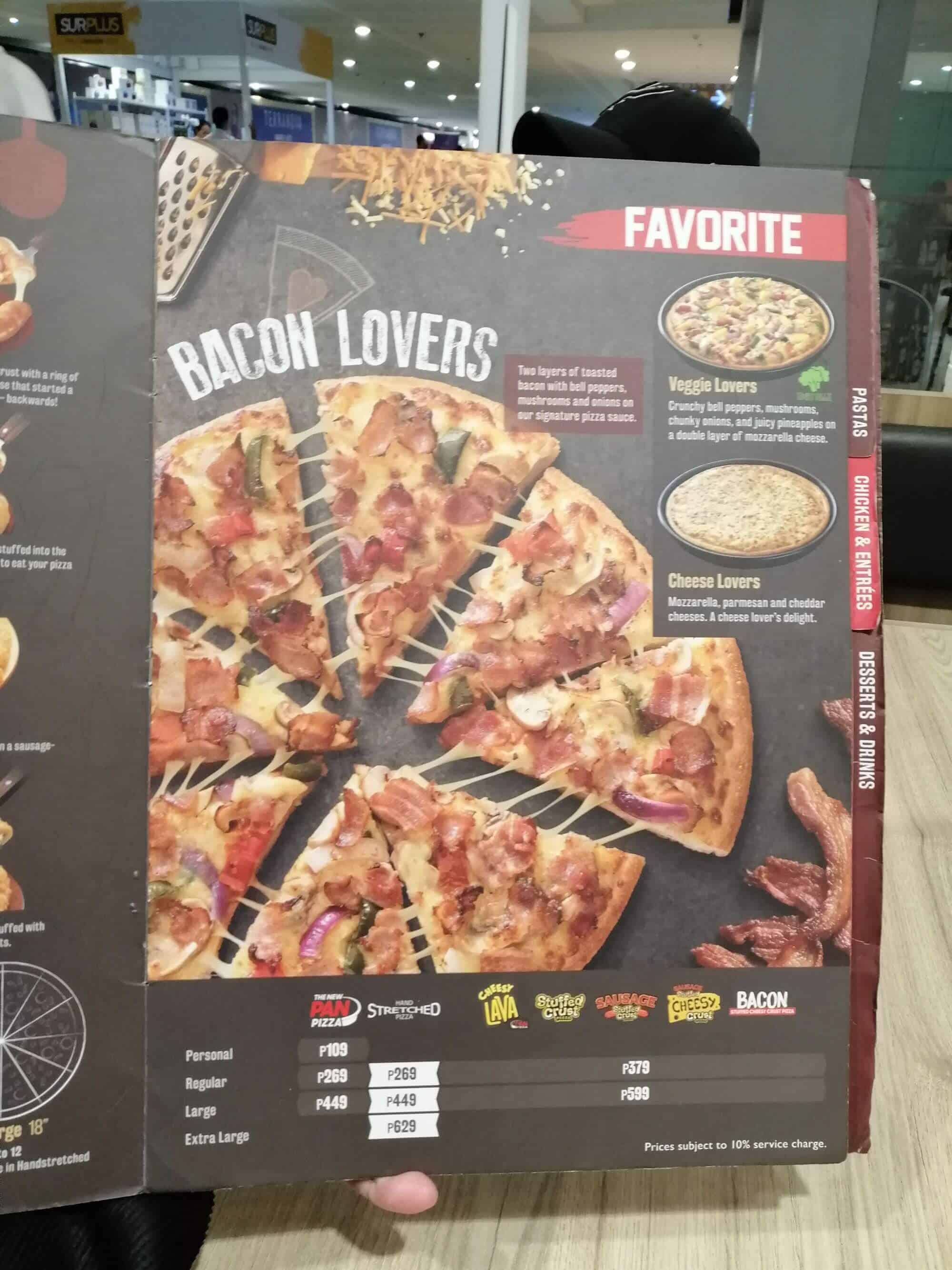 Famous Bacon Lovers Pizza At Pizza Hut