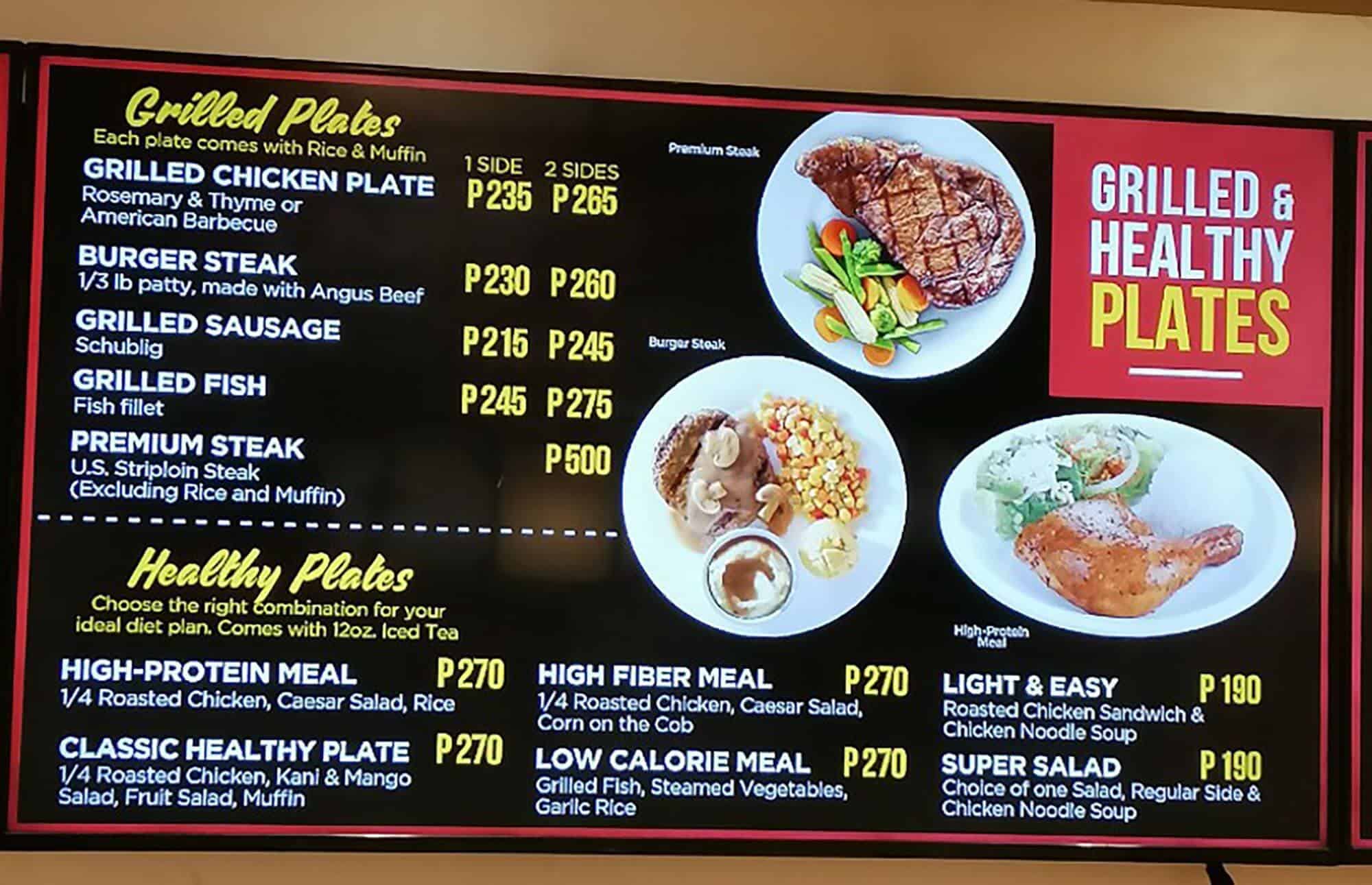 Kenny Rogers Grilled And Healthy Plate Dishes 