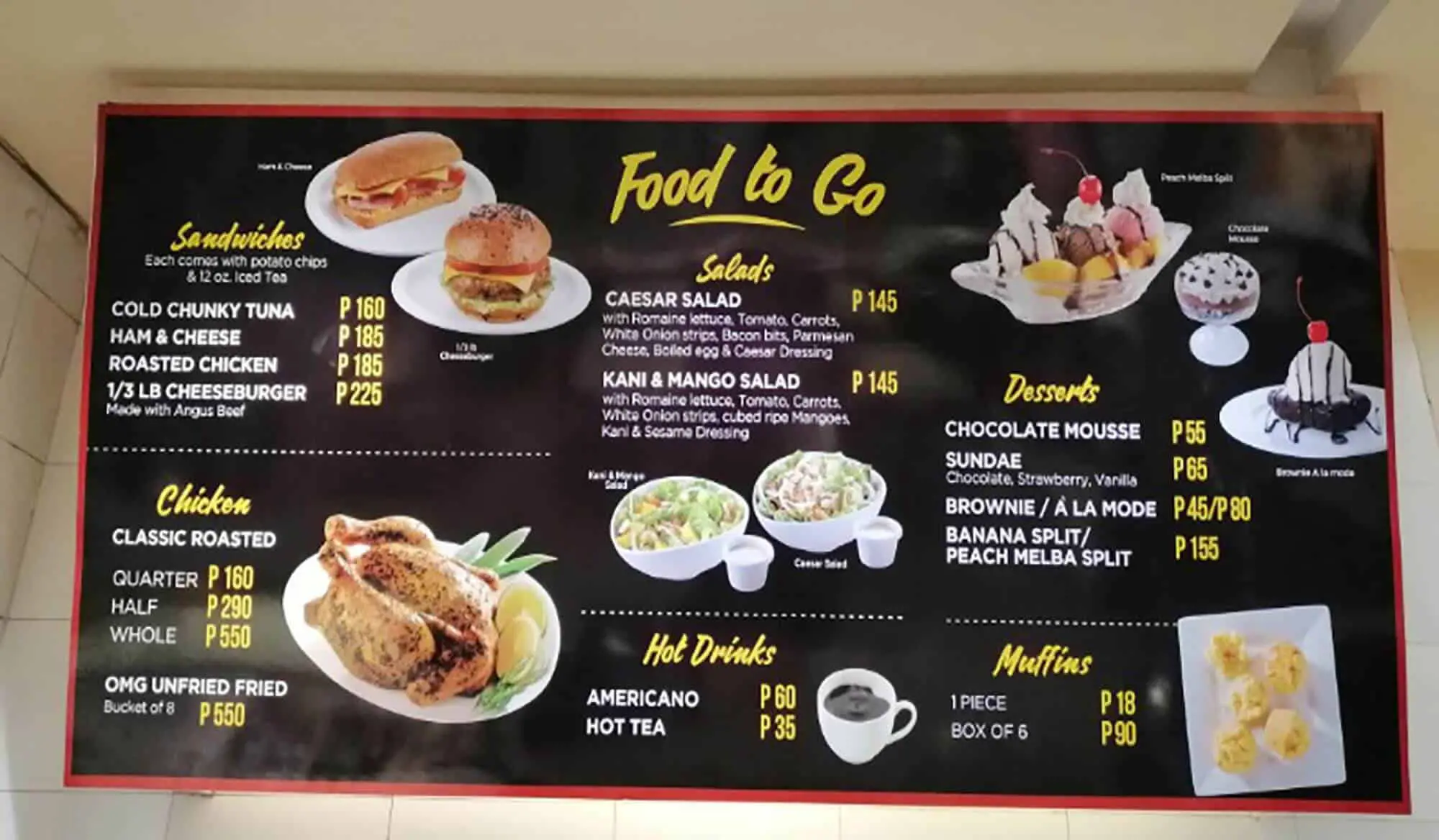 Menu And Prices For Takeaway Food At Kenny Rogers