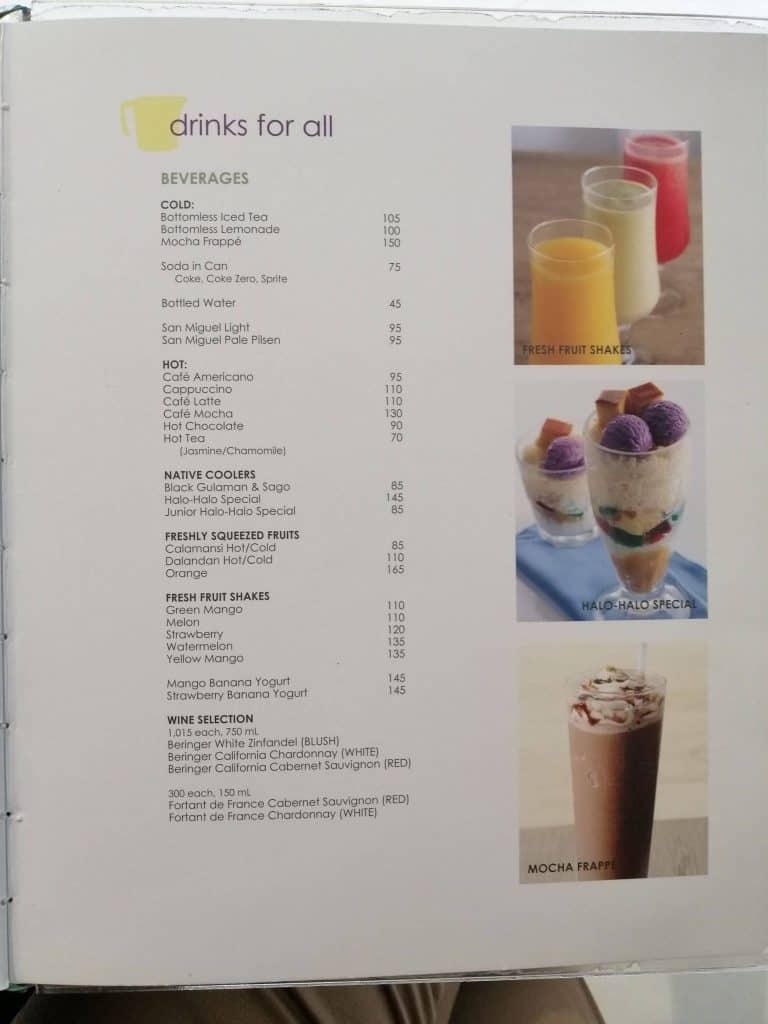 Beverages And Halo Halo Special On The Contis Menu