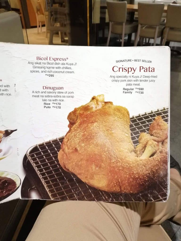 Crispy Pata Meal On The Kuya J Menu