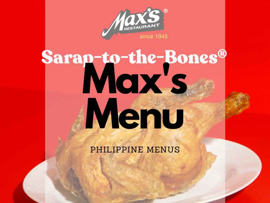 Whole Max Fried chicken on red background that says Sarap to the bones