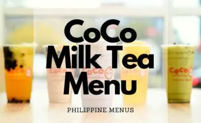 Coco Milk Tea Menu Cover