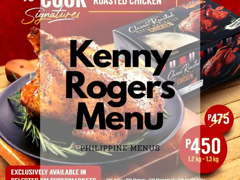 Kenny Rogers Menu Philippines (2023) — Philippine Menus