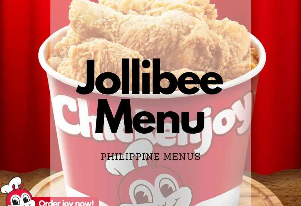 Jollibee Chickenjoy bucket on red background