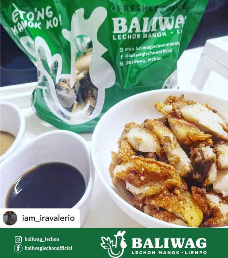 Baliwag Liempo in a bowl on the right and soy sauce on the left