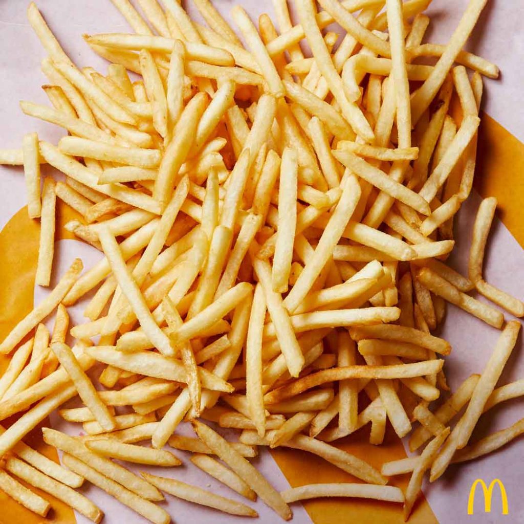 Mcdonalds Fries displayed on a flatlay