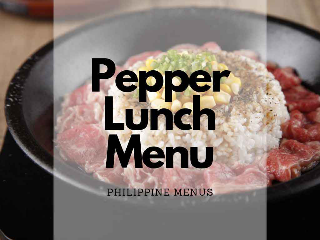 Pepper Lunch Menu Cover