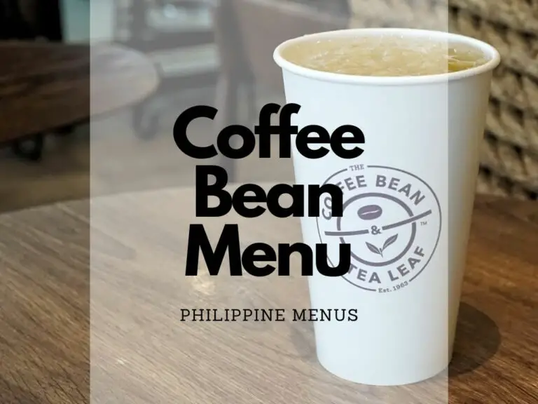 Coffee Bean Menu Philippines (2023) — Philippine Menus