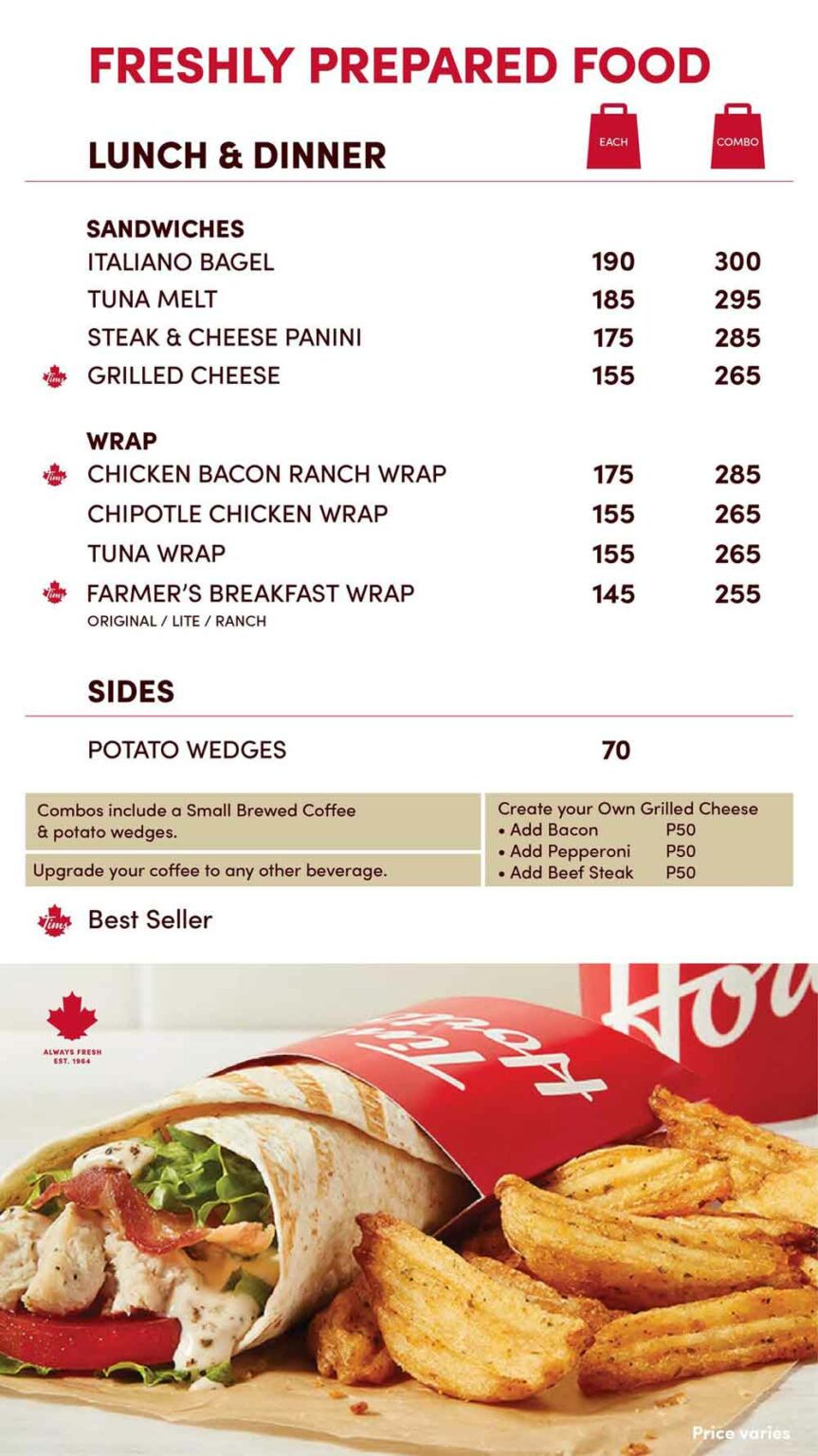 Tim Hortons Menu Philippines 2024 Philippine Menus   Tim Hortons Food Menu 2 863x1536 