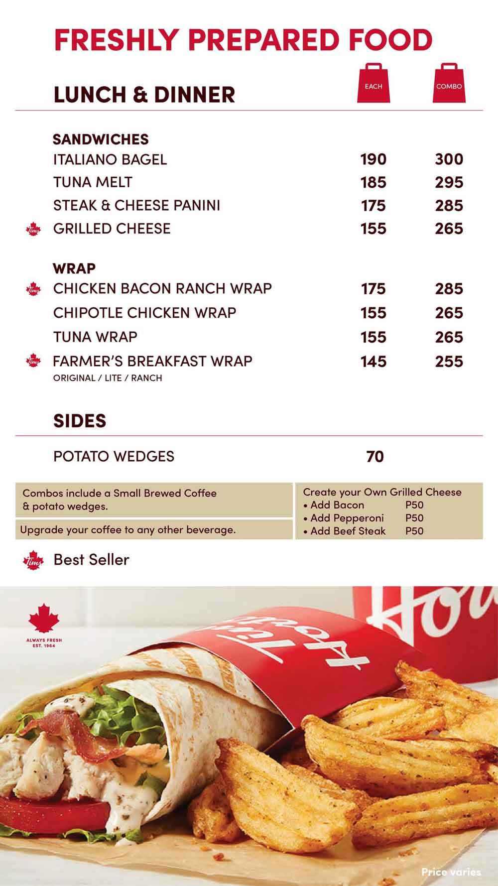 Tim Hortons Menu Philippines (2024) — Philippine Menus