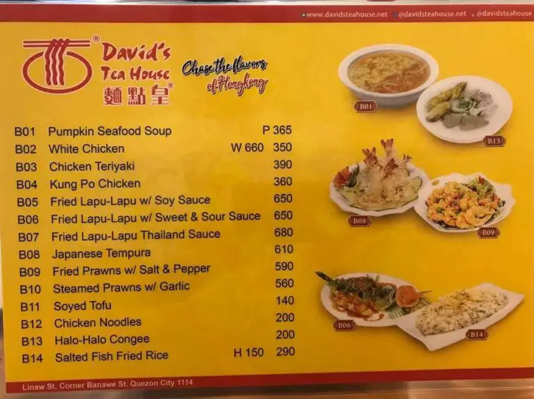 David's Tea House Menu Philippines (2023) — Philippine Menus
