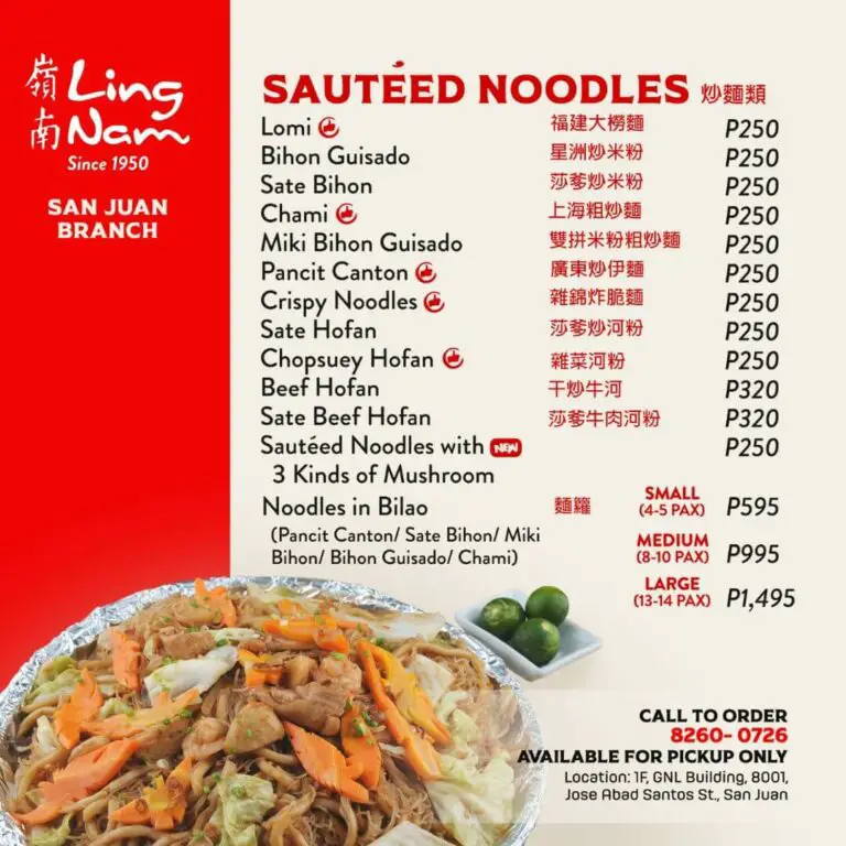 Ling Nam Menu Philippines (2024) — Philippine Menus