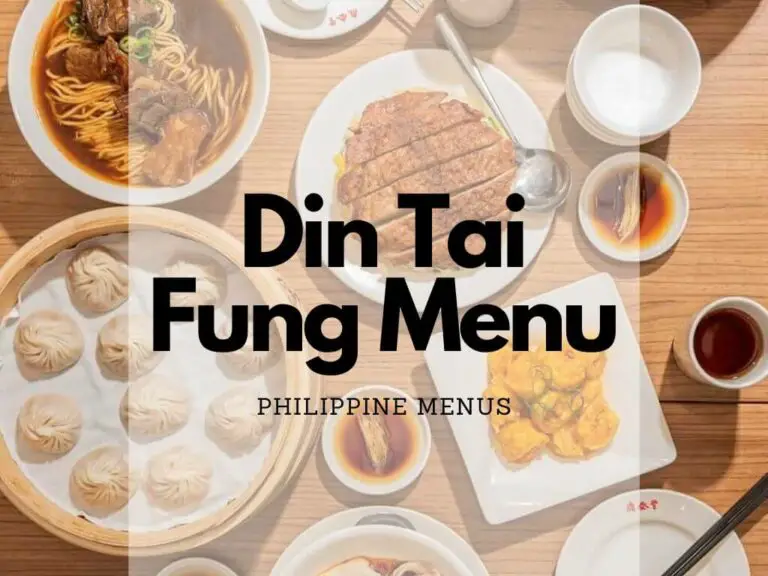 Din Tai Fung Menu Philippines (2024) — Philippine Menus