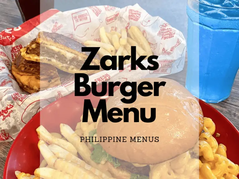 Zark's Burger Menu Philippines (2026) — Philippine Menus