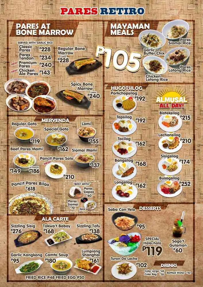 Pares Retiro Menu