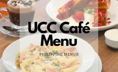 Ucc Café Menu