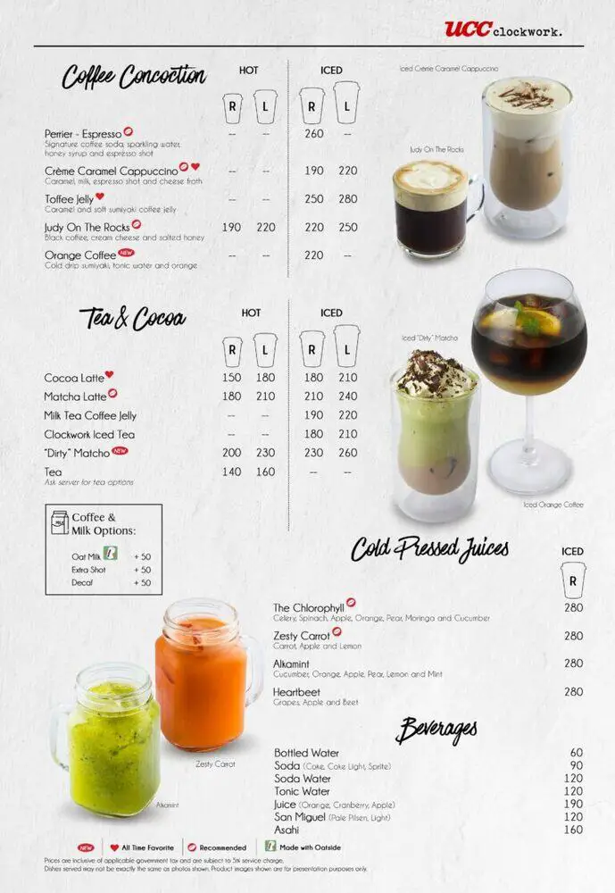 Ucc Clockwork Menu With Prices Page 3