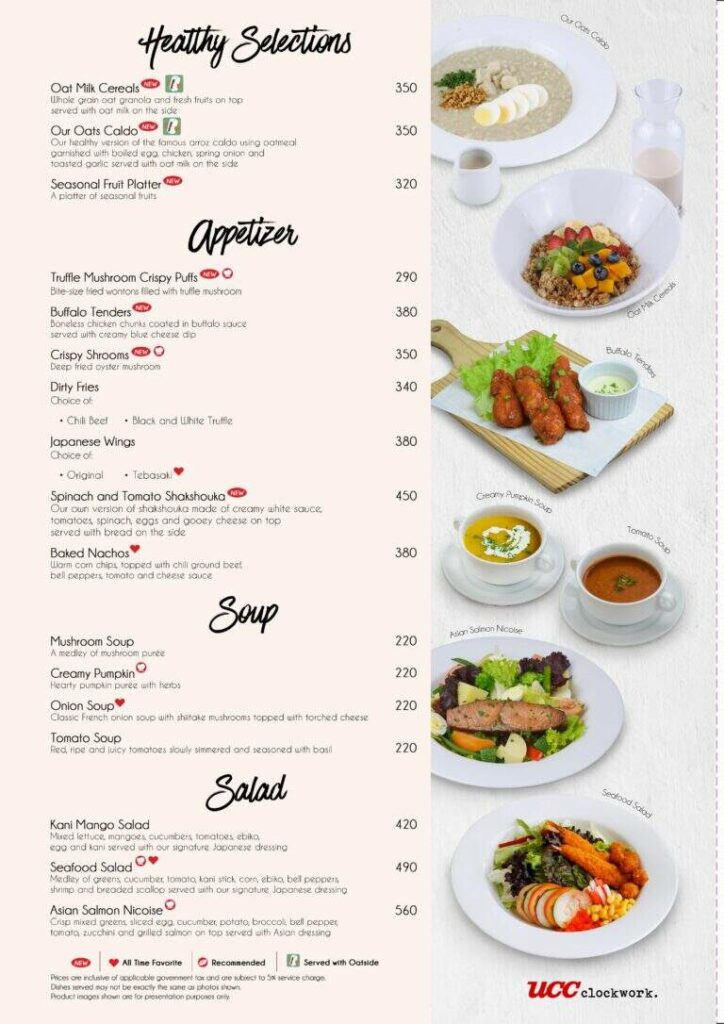 Ucc Clockwork Menu With Prices Page 5