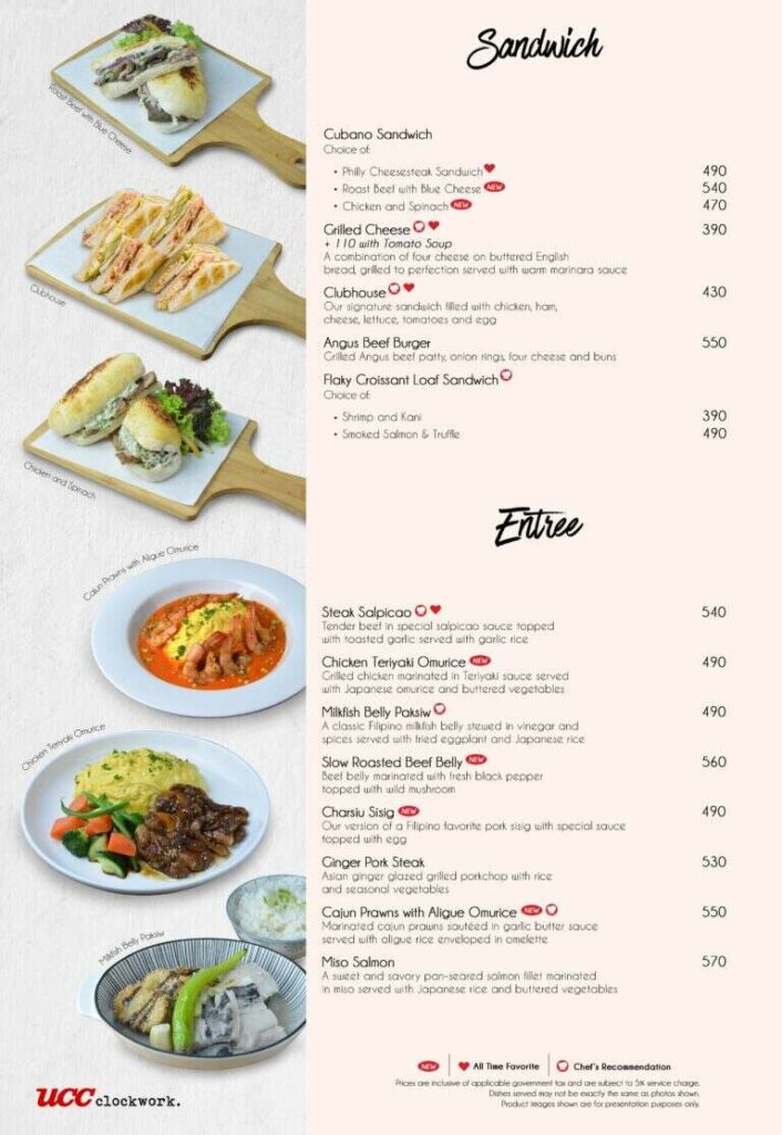 Ucc Clockwork Menu With Prices Page 6
