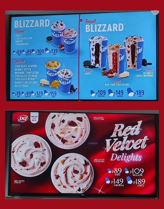 Dairy Queen Menu Blizzard And Red Velvet Delights