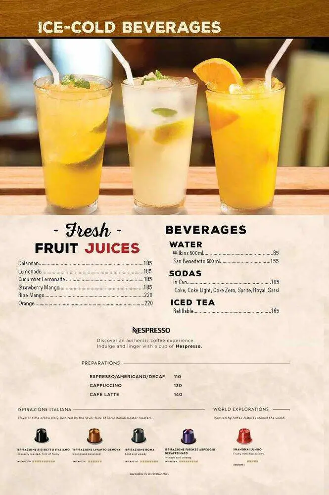 Texas Roadhouse Fresh Fruit Juices Beverages And Nespresso