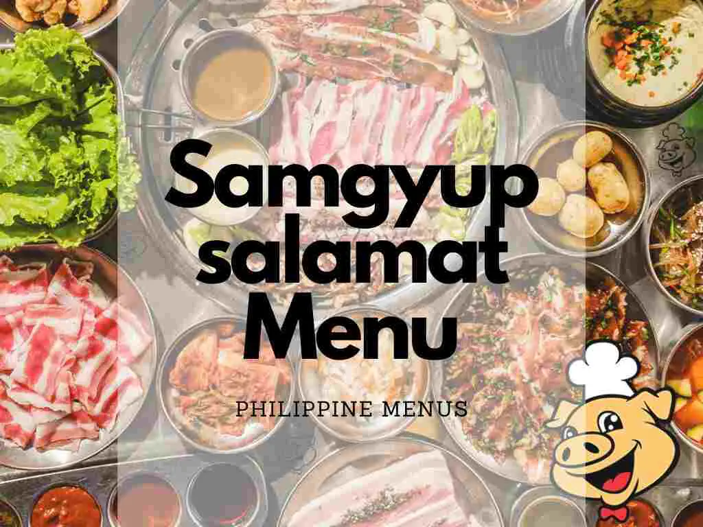 Samgyupsalamat Menu